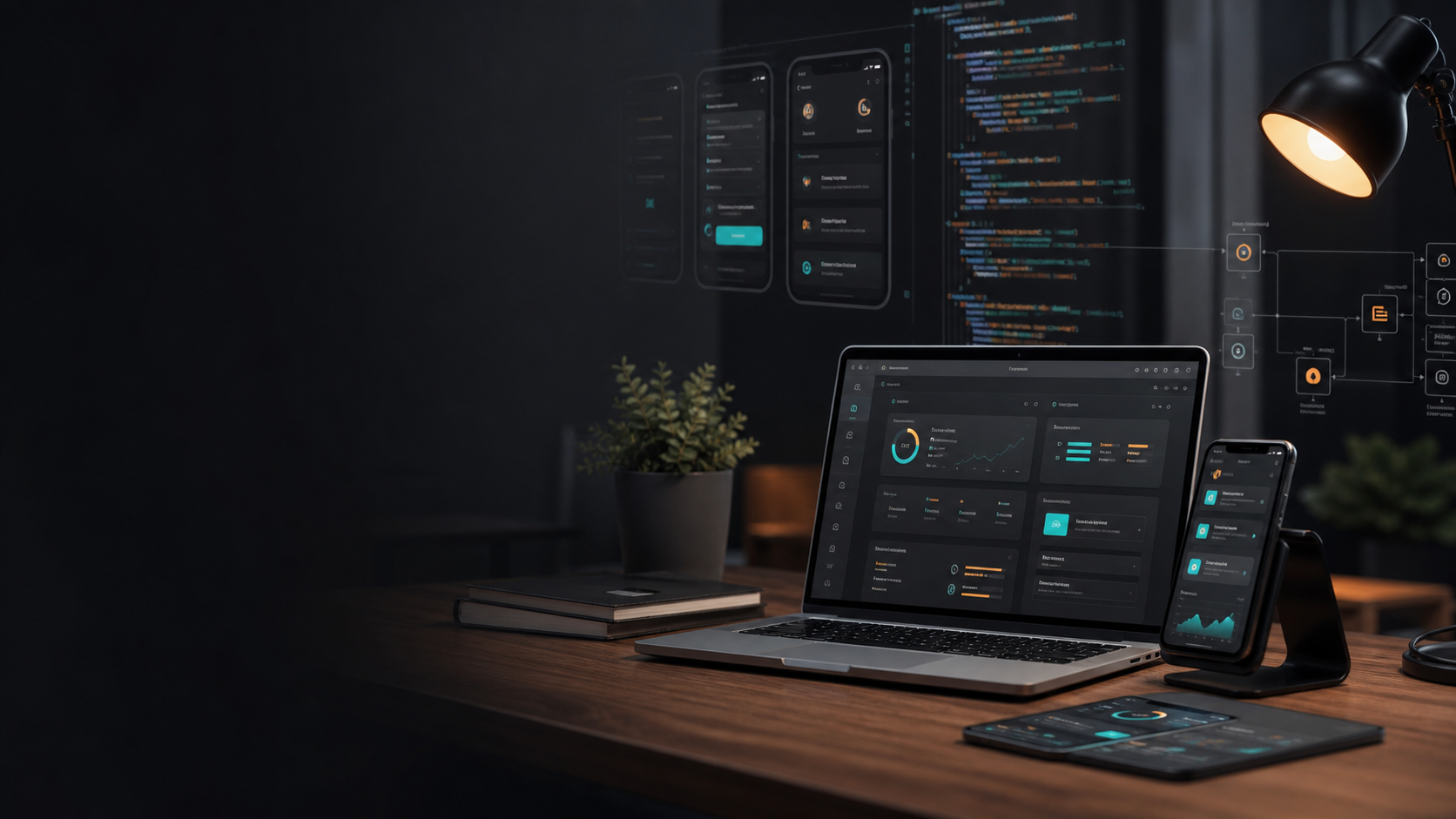 Workspace Dandy Andrian untuk pengembangan website Laravel dan aplikasi Flutter